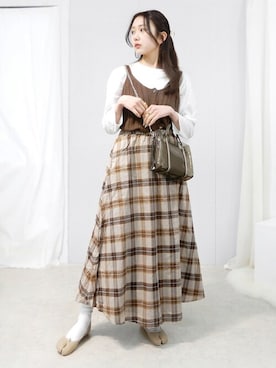 「ほめられ本命コーデ」｜「アイテム（パンプス）」を使った、miniaさん（レディース・158cm）の冬コーディネート