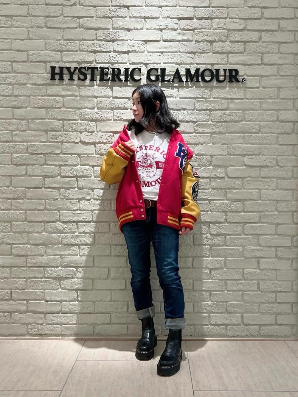 HYSTERIC GLAMOUR スタジャン グリーン WOLF CITY HYSTERIC GLAMOUR（ヒステリックグラマー）の「VIXEN GIRL刺繍
