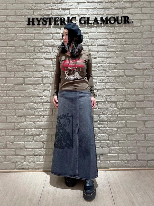 【値段交渉可】激レア　X-girl HYSTERIC GLAMOUR スカート HYSTERIC GIRLS スリットデニムロングスカート（スカート