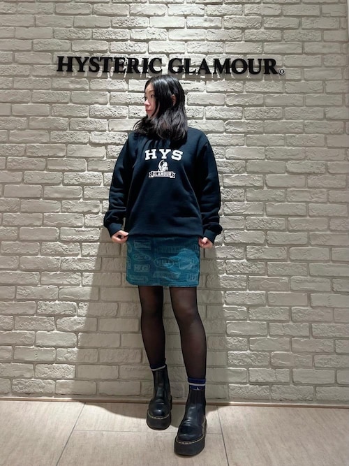 MOTOR CITY FEVER柄 ローライズミニスカート（スカート