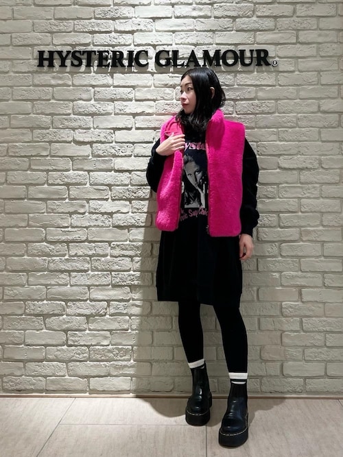 HYSTERIC GLAMOUR ファーベスト リバーシブル黒 HYSTERIC INC リバーシブルファーベスト（ベスト）｜HYSTERIC