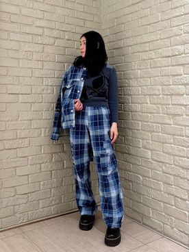 「ワイドパンツ 」｜「アイテム（その他アウター）」を使った、SUZUKIさん（レディース・150cm）の冬コーディネート