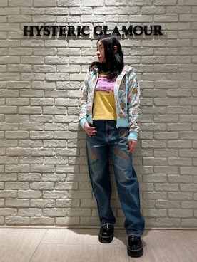 「HYSTERIC GLAMOUR（ヒステリックグラマー）のBLACK MAGIC WOMAN チビTシャツ（Tシャツ/カットソー）」を使った、SUZUKIさん（レディース・150cm）の春コーディネート