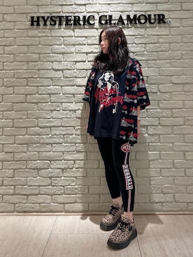 「HYSTERIC GLAMOUR（ヒステリックグラマー）のTHE NEW HYS LINE 八分丈レギンス（その他パンツ）」を使った、SUZUKIさん（レディース・150cm）の夏コーディネート
