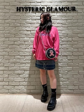 HYSTERIC GLAMOUR ピンク長袖カットソー HYSTERIC GLAMOUR（ヒステリックグラマー）のファッション通販