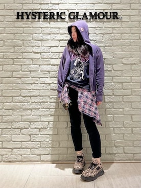 「HYSTERIC GLAMOUR（ヒステリックグラマー）のアイテム（パーカー）」を使った、SUZUKIさん（レディース・150cm）の秋コーディネート