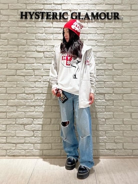 「HYSTERIC GLAMOUR（ヒステリックグラマー）のアイテム（パーカー）」を使った、SUZUKIさん（レディース・150cm）の秋コーディネート