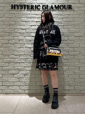 「HYSTERIC GLAMOUR（ヒステリックグラマー）のROCK HAPPENING柄 ワンピース（ワンピース）」を使った、SUZUKIさん（レディース・150cm）の秋コーディネート