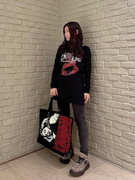 「ロック」｜「アイテム（トップス）」を使った、SUZUKIさん（レディース・150cm）の秋コーディネート