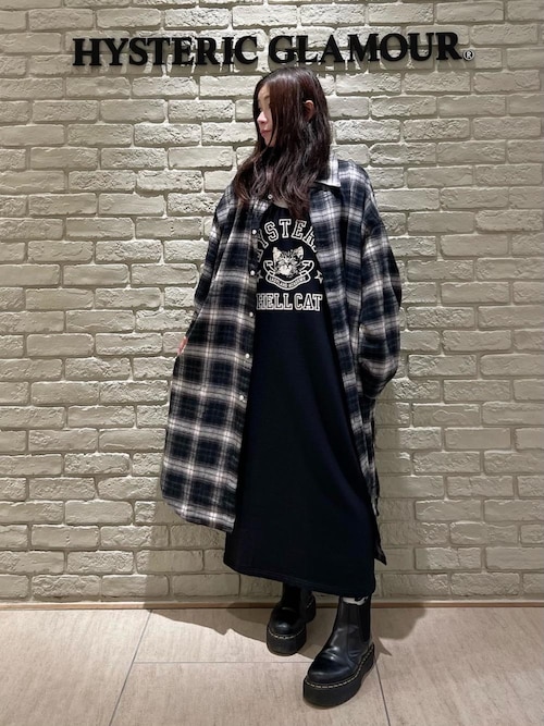 HYSTERIC GLAMOUR ブラックロングコートワンピース24時間値下げ HYSTERIC GLAMOUR（ヒステリックグラマー） 長袖ワンピース FREE