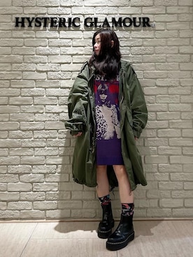 「アイテム（ワンピース/ドレス、パープル系）」を使った、SUZUKIさん（レディース・150cm）の秋コーディネート