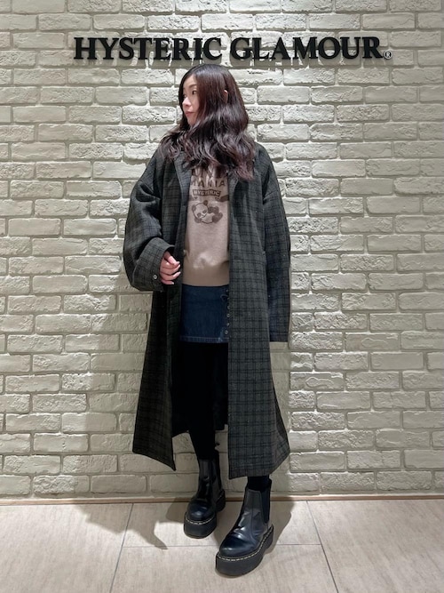 APPLE PANDA刺繍 サイドレースアップデニムミニスカート