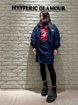 「アイテム（ミリタリージャケット）」を使った、SUZUKIさん（レディース・150cm）の秋コーディネート