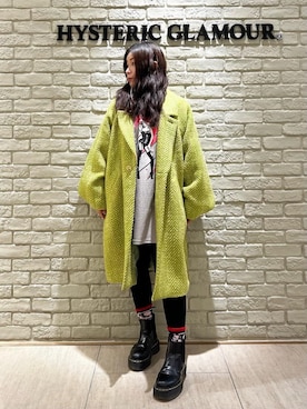 「アイテム（チェスターコート、グリーン系）」を使った、SUZUKIさん（レディース・150cm）の冬コーディネート