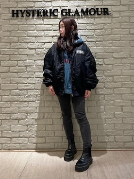 「アイテム（ミリタリージャケット）」を使った、SUZUKIさん（レディース・150cm）の冬コーディネート