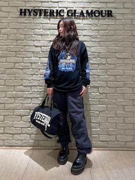 「アイテム（ドラムバッグ）」を使った、SUZUKIさん（レディース・150cm）の冬コーディネート