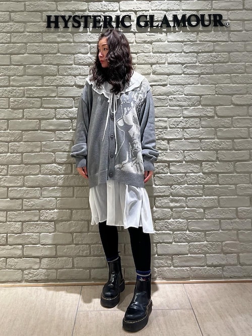 ヒステリックグラマー　バタフライ柄フリルワンピース　ボウタイ　ウエスト紐 STYLING | HYSTERIC GLAMOUR ONLINE STORE ヒステリックグラマー
