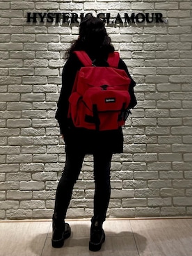 「アイテム（バックパック/リュック、レッド系）」を使った、SUZUKIさん（レディース・150cm）の冬コーディネート