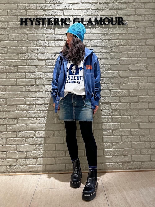 バックレースアップ マイクロミニデニムスカート（デニムスカート