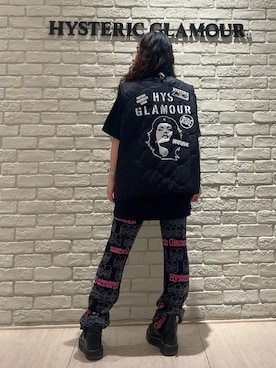 「HYSTERIC GLAMOUR（ヒステリックグラマー）のSKULL STRIPE柄ジャカード パンツ（その他パンツ、ブラック系）」を使った、SUZUKIさん（レディース・150cm）の秋コーディネート