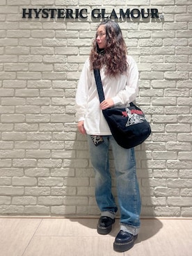 「HYSTERIC GLAMOUR（ヒステリックグラマー）のストレートデニムパンツ（デニムパンツ、ブルー系）」を使った、SUZUKIさん（レディース・150cm）の秋コーディネート