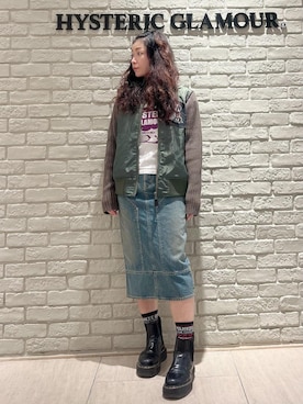 「HYSTERIC GLAMOUR（ヒステリックグラマー）のDIZZY&MILKY ソックス（ソックス/靴下、ブラック系）」を使った、SUZUKIさん（レディース・150cm）の秋コーディネート