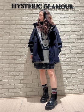 「HYSTERIC GLAMOUR（ヒステリックグラマー）のDIZZY&MILKY ソックス（ソックス/靴下、ブラック系）」を使った、SUZUKIさん（レディース・150cm）の秋コーディネート