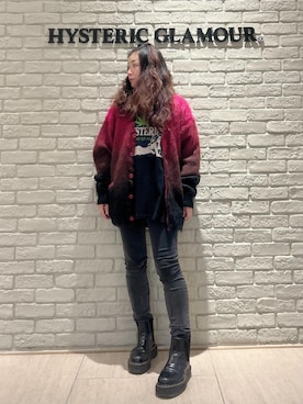「HYSTERIC GLAMOUR（ヒステリックグラマー）のFRESH QUALITY Tシャツ（Tシャツ/カットソー、ブラック系）」を使った、SUZUKIさん（レディース・150cm）の秋コーディネート