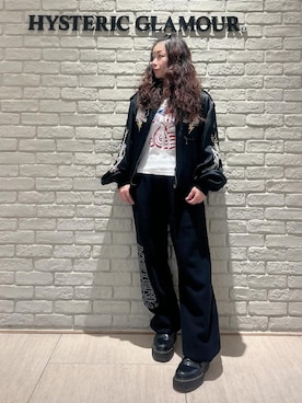 「HYSTERIC GLAMOUR（ヒステリックグラマー）のCOBRA 七分袖チビTシャツ（Tシャツ/カットソー、ホワイト系）」を使った、SUZUKIさん（レディース・150cm）の秋コーディネート