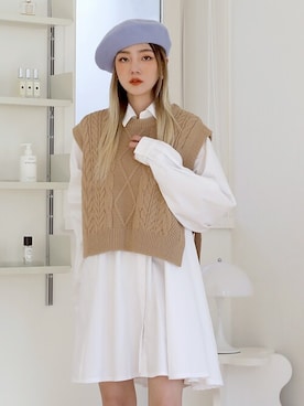 「デイリーコーデ」｜UNE MANSIONさん（レディース・159cm）の冬コーディネート