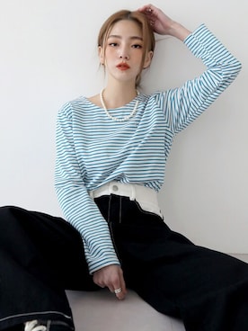 「Tshirts」｜UNE MANSIONさん（レディース・159cm）の春コーディネート