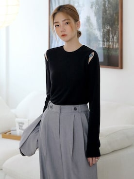 「モノトーン」｜UNE MANSIONさん（レディース・159cm）の春コーディネート