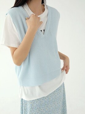 「UNE MANSION（ユヌマンション）のアイテム（ベスト）」を使った、UNE MANSIONさん（レディース・165cm）の春コーディネート