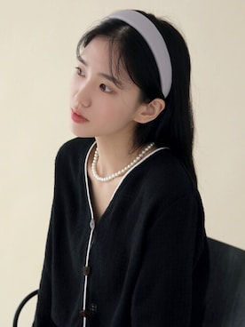 「アイテム（ヘアバンド）」を使った、UNE MANSIONさん（レディース・162cm）の春コーディネート