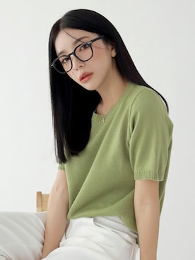 「UNE MANSION（ユヌマンション）のアイテム（メガネ）」を使った、UNE MANSIONさん（レディース・165cm）の春コーディネート