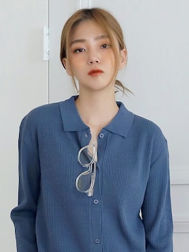 「UNE MANSION（ユヌマンション）のアイテム（メガネ）」を使った、UNE MANSIONさん（レディース・159cm）の春コーディネート
