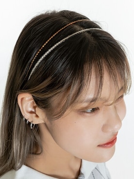 「アイテム（カチューシャ）」を使った、UNE MANSIONさん（レディース・163cm）の春コーディネート