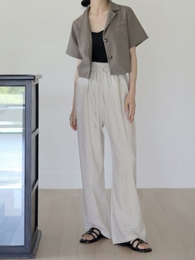 「バンディングパンツ」｜UNE MANSIONさん（レディース・162cm）の夏コーディネート