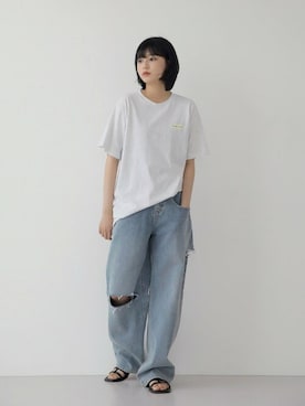 「ルーズフィット」｜UNE MANSIONさん（レディース・165cm）の夏コーディネート