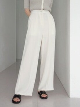 「スラックスパンツ」｜UNE MANSIONさん（レディース・162cm）の夏コーディネート