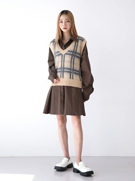 「韓国好きな人と繋がりたい」｜UNE MANSIONさん（レディース・159cm）の秋コーディネート