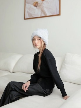 「韓国スタイル」｜UNE MANSIONさん（レディース・159cm）の冬コーディネート