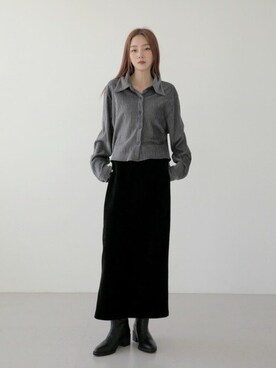 「韓国好きな人と繋がりたい」｜UNE MANSIONさん（レディース・159cm）の冬コーディネート