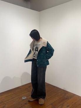 「ワイドパンツ 」｜「アイテム（ブルゾン）」を使った、hys006さん（レディース・160cm）の冬コーディネート
