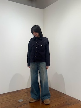 「ワイドパンツ 」｜「アイテム（ジャケット/アウター）」を使った、hys006さん（レディース・160cm）の冬コーディネート