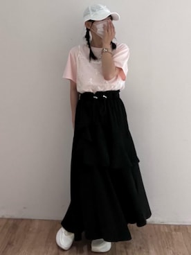 「仙台」｜「アイテム（帽子）」を使った、マジェスティックレゴンエスパル仙台店スタッフさん（レディース・152cm）の春コーディネート