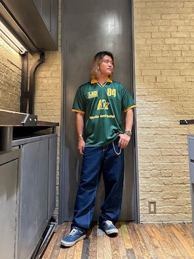 「アイテム（ウォレットチェーン）」を使った、吉川修平さん（メンズ・175cm）の夏コーディネート