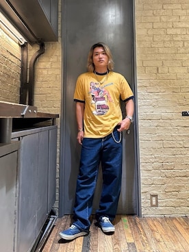 「アイテム（ウォレットチェーン）」を使った、吉川修平さん（メンズ・175cm）の夏コーディネート