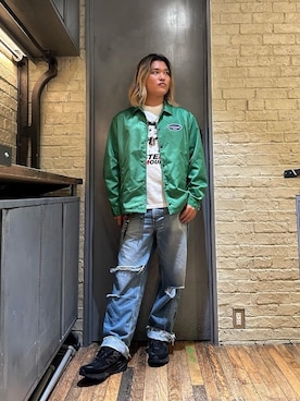 「HYSTERIC GLAMOUR（ヒステリックグラマー）のアイテム（ナイロンジャケット）」を使った、吉川修平さん（メンズ・175cm）の秋コーディネート