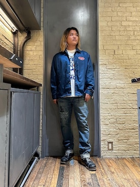 「HYSTERIC GLAMOUR（ヒステリックグラマー）のアイテム（ナイロンジャケット）」を使った、吉川修平さん（メンズ・175cm）の秋コーディネート